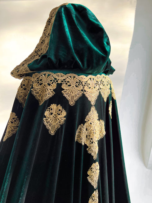 Green velvet cape